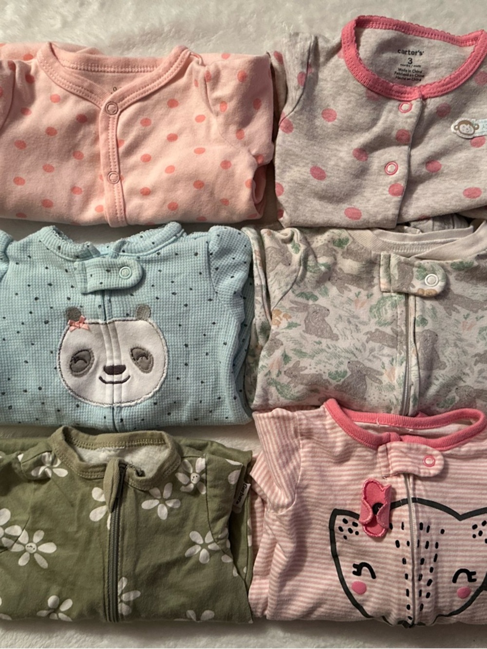 Baby Girls Sleeper Bundle - Pink, Gray, Blue, Green Mix
